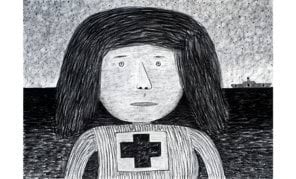 Dean Bowen's charcoal drawing of a nurse.