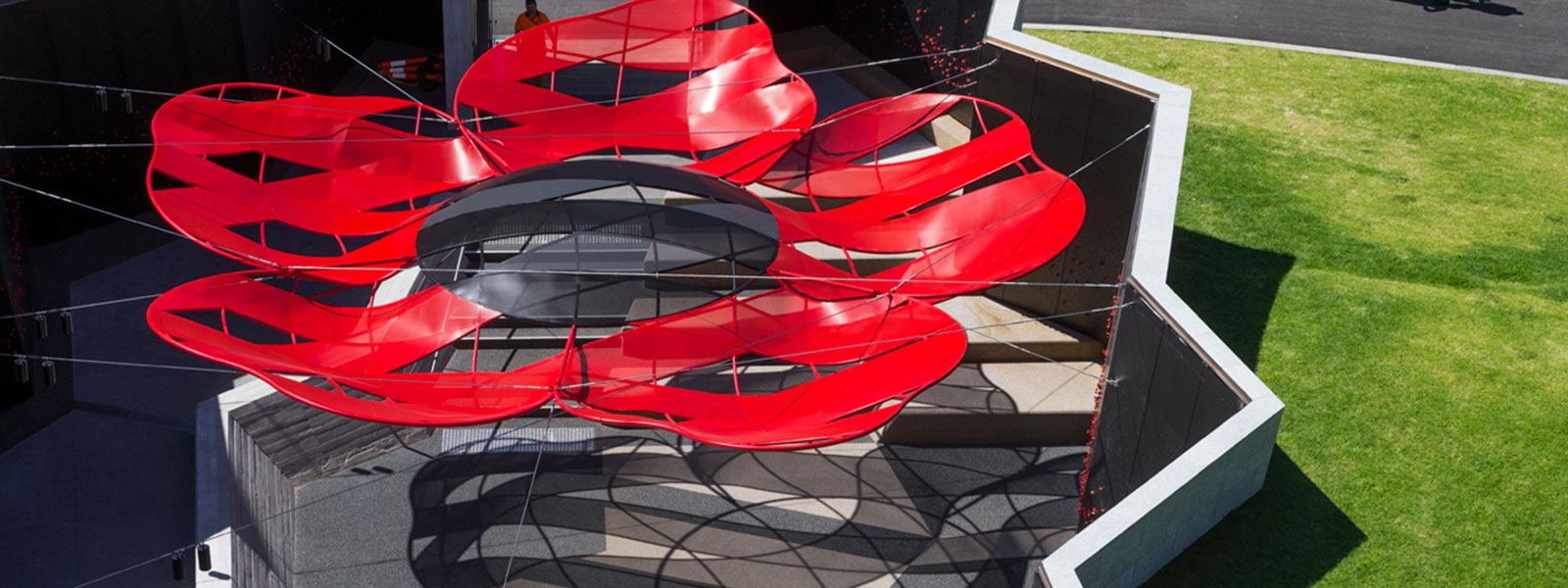 The Shrine's poppy shade in the Education Courtyard