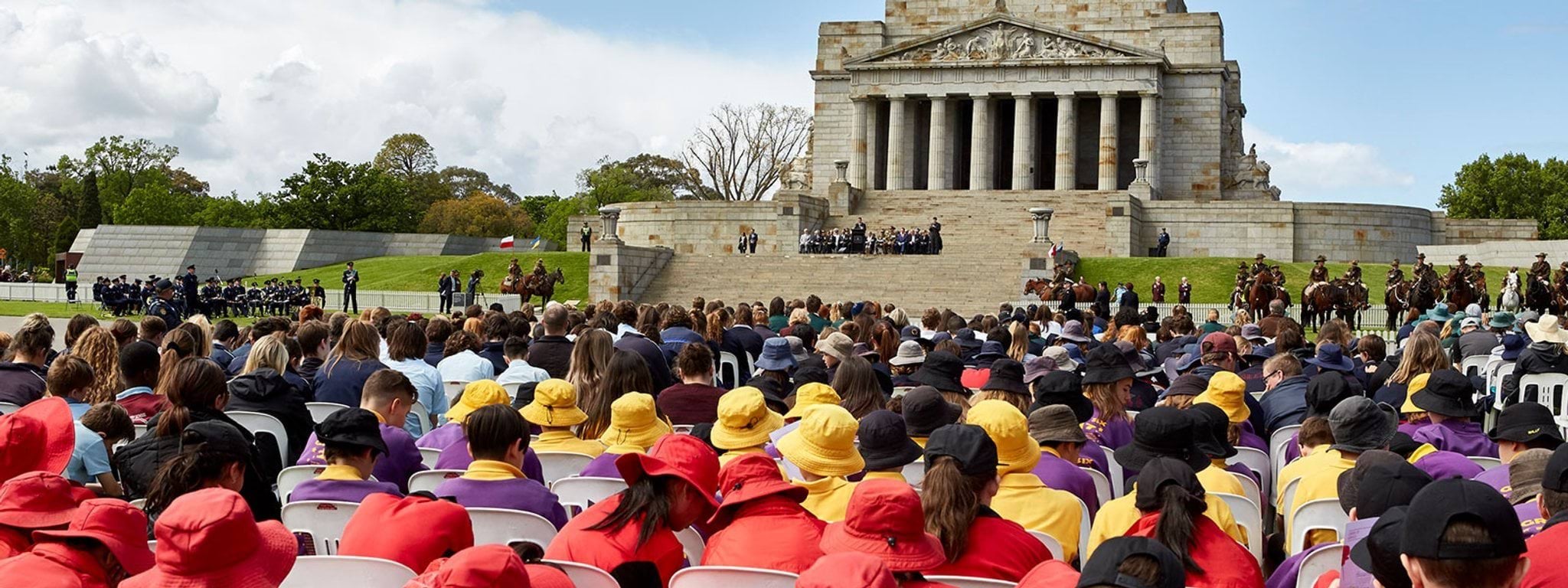Large crowd of students at the Shrine