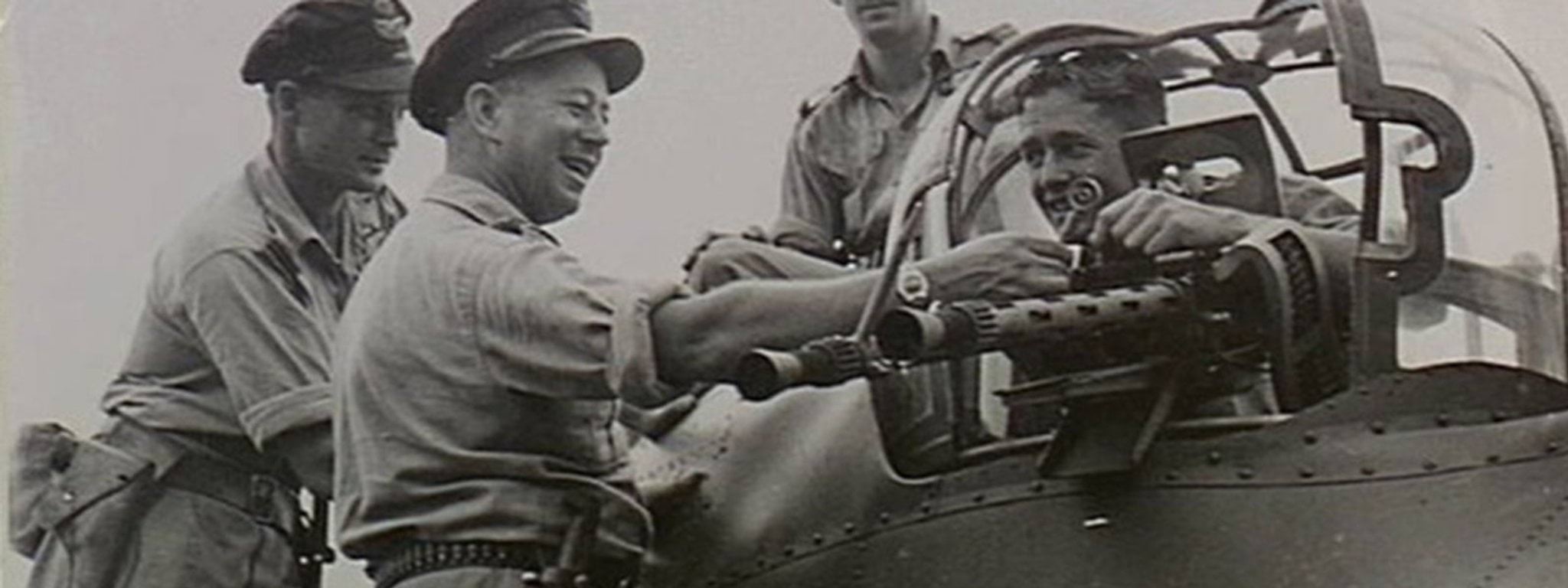 Historic image of soldiers with air craft