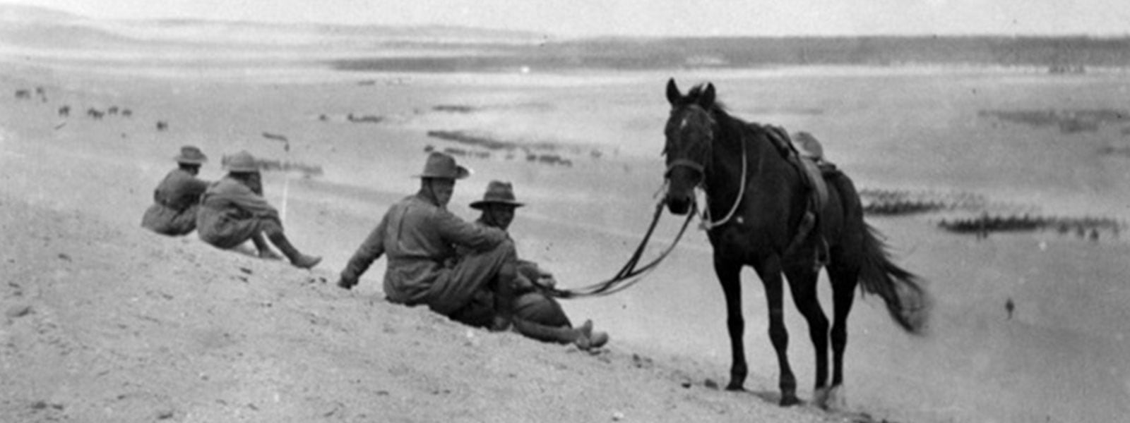 Historic image of soldiers ad horse