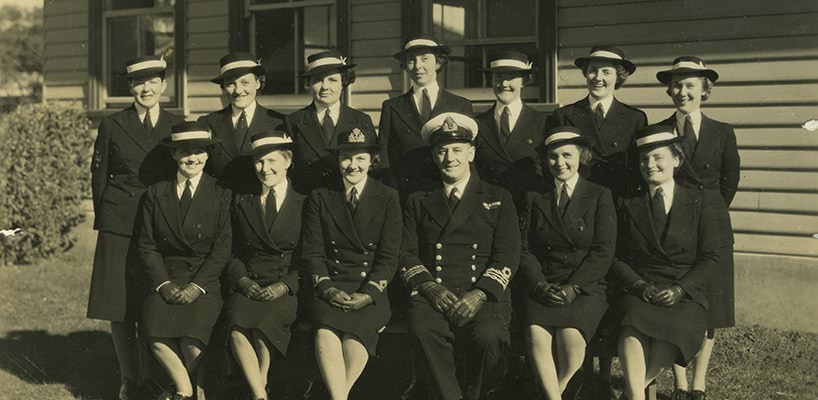 Officer Training Corps Graduation Day 1944 Pamela standing on far right Image courtesy of Pamela Nicholls