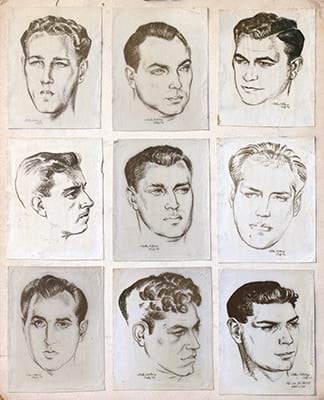 Photostat copies of soldier portraits 1944 Estate of John Vickery