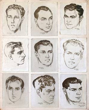 Photostat copies of soldier portraits 1944 Estate of John Vickery 