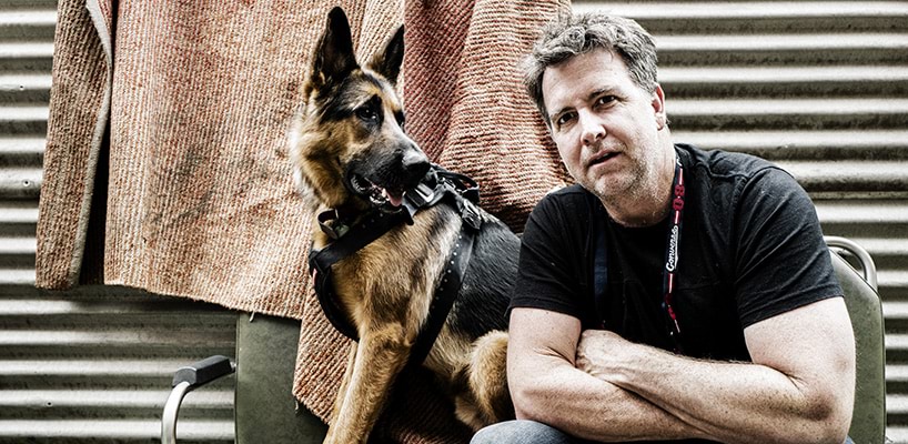 Ben with Shiloh in the studio 2018 photographer Michael Christofas