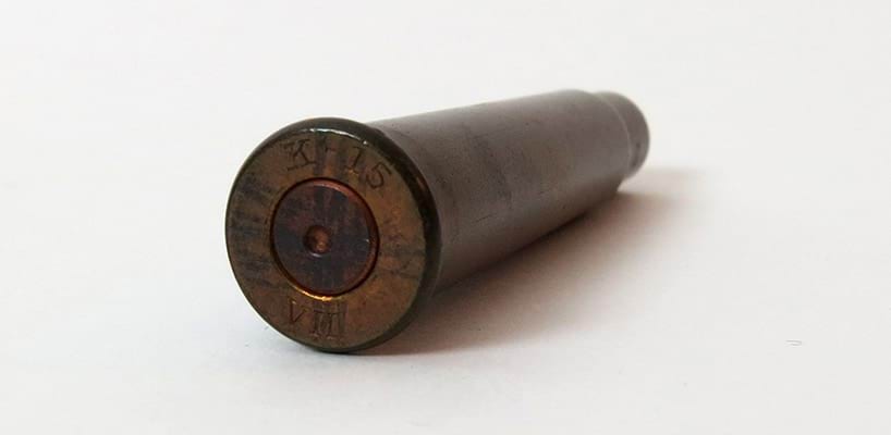 Spent cartridge and inscription, 1916 Shrine Collection