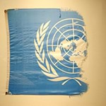 Half of the UN flag