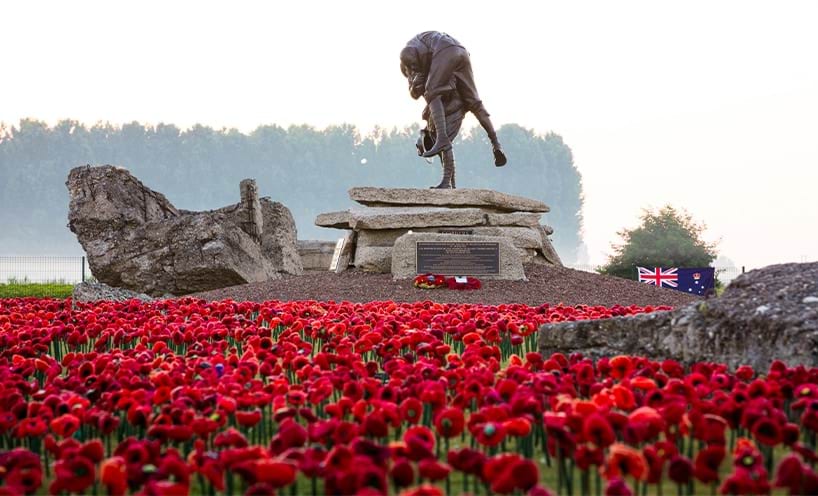 5,000 Poppies display at Fromelles, France