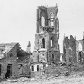 Church in ruins at Villers Bretonneux
