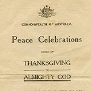 Peace Celebration 19 July 1919 Albert J Mullett, Government Printer, Melbourne