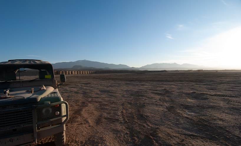 View out past the back gate of the base at Tarin Kowt.