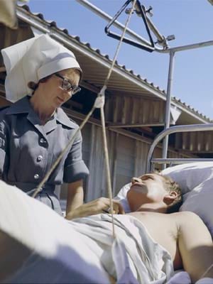 An Australian Army nurse and her patient.