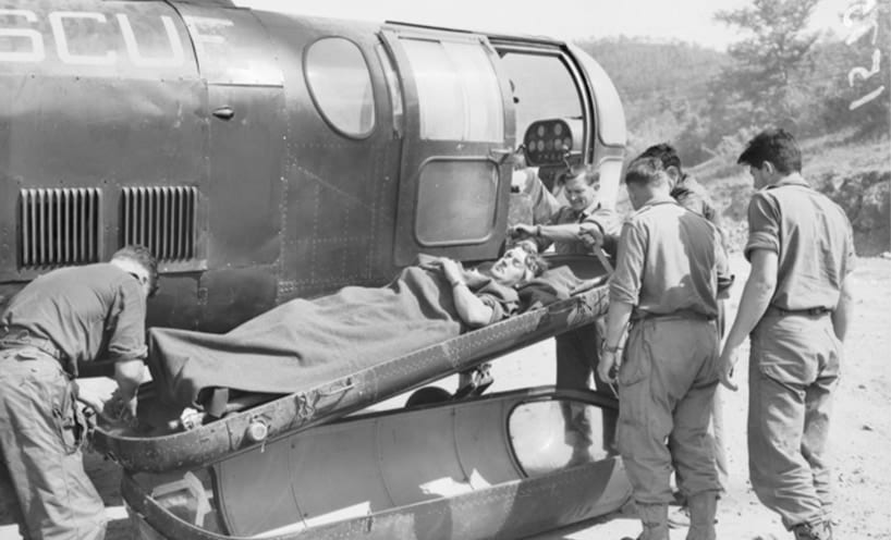 The Korean War saw the first widespread use of helicopters for evacuating the wounded.