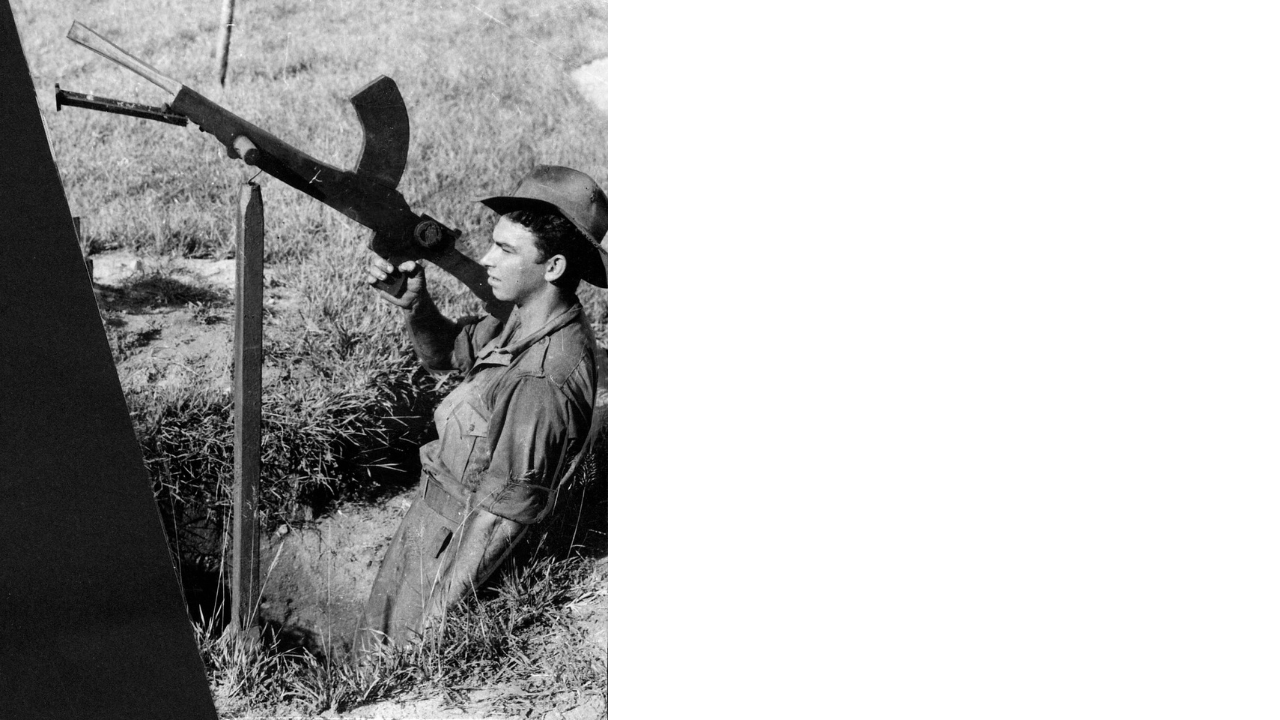 Wooden Bren gun used as part of deception on Goodenough Island, 1943