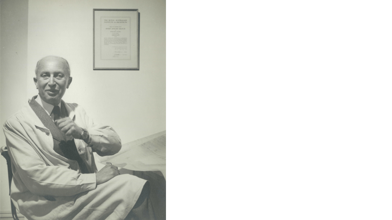 Black and white portrait photograph of Ernest Milston at the time he won the war memorial design competition.